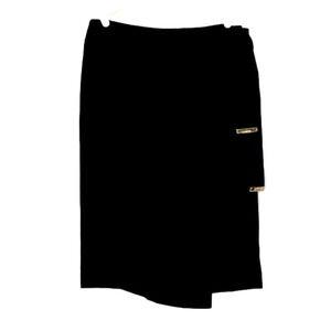 CALVIN Klein Faux Wrap Skirt, Size 4, Black.